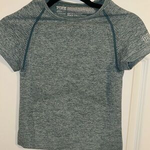 Pink brand turquoise seamless athletic top, small